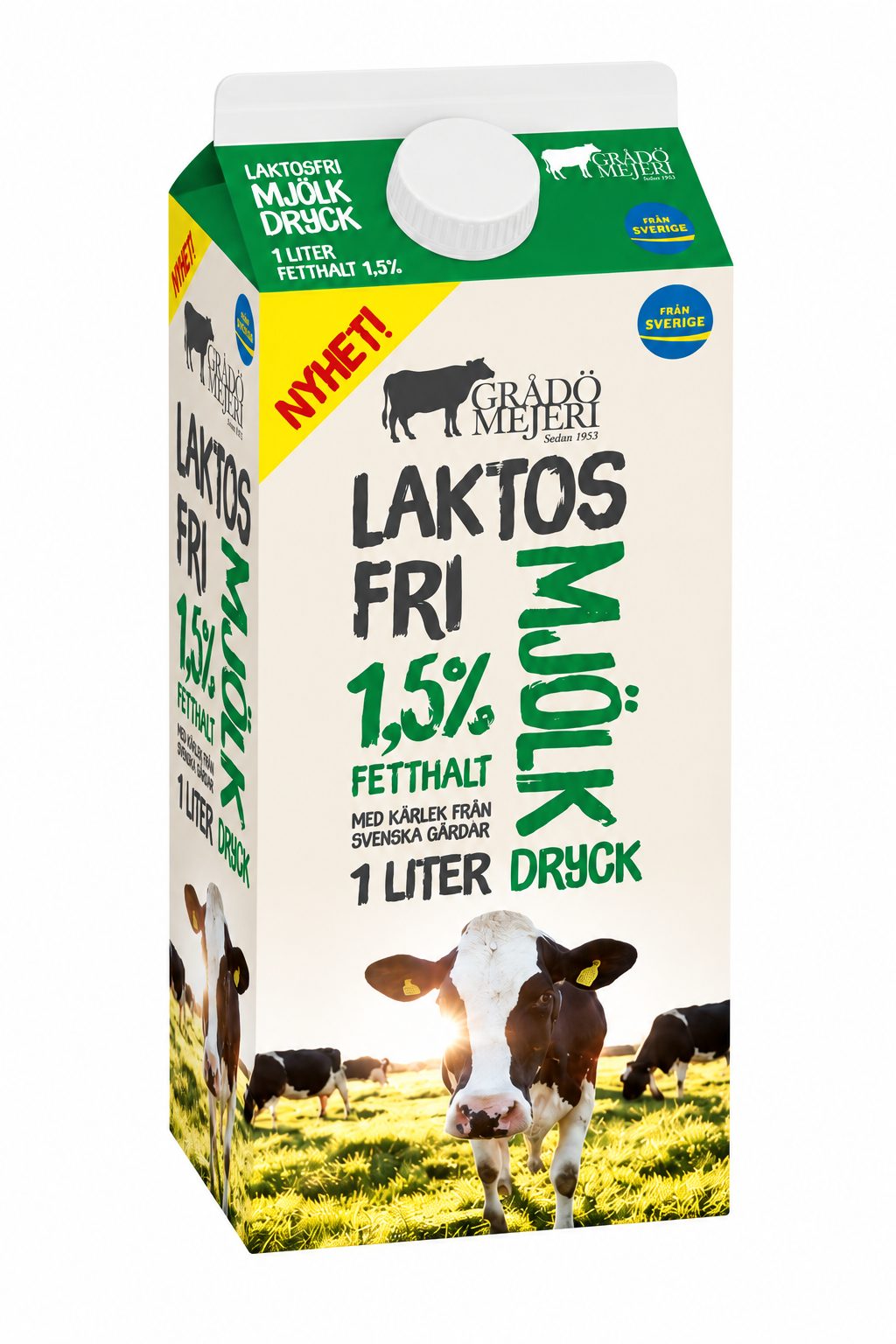Grådö Mejeri Laktosfri mellanmjölkdryck (1,5 %) 1 liter