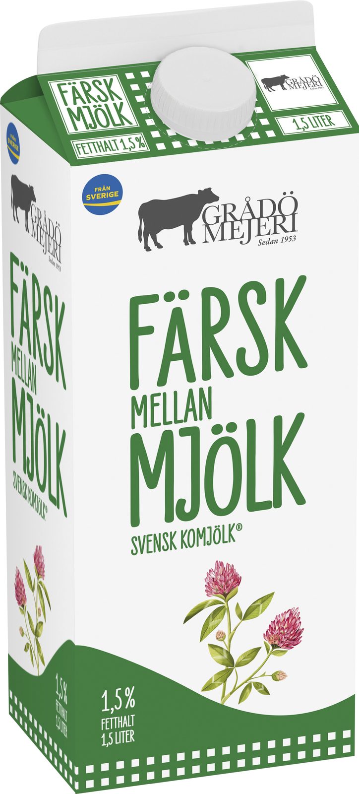 Grådö Mejeri Mellanmjölk 1,5% 1,5 liter