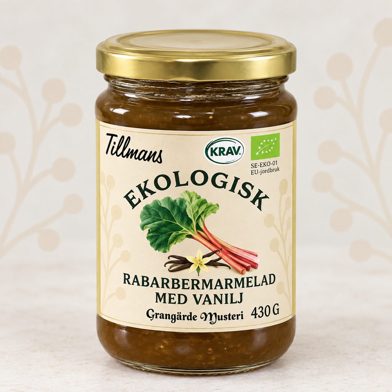 Tillmans Rabarbermarmelad m vanilj 430 g