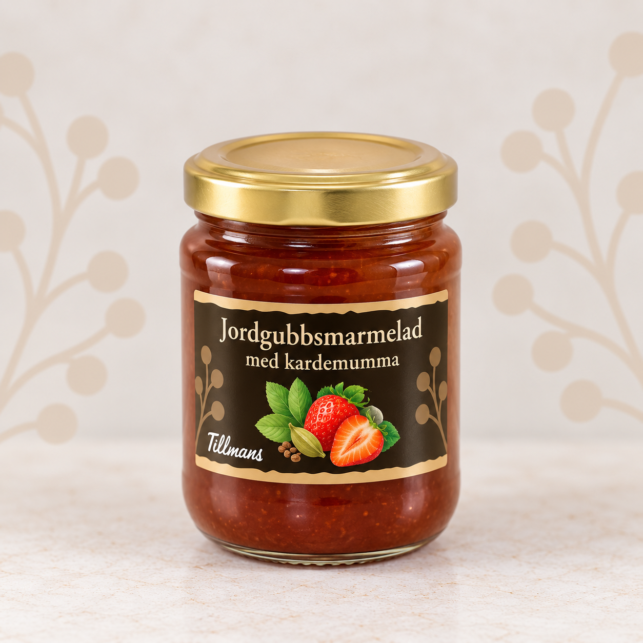 Tillmans Jordgubbsmarmelad m kardem 250 g Pris per st