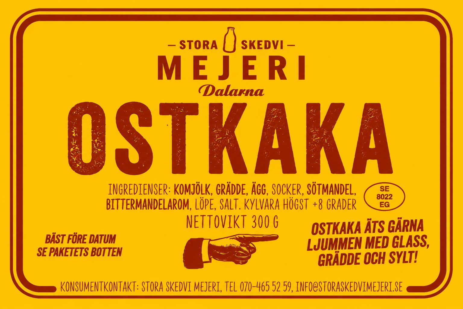 Stora Skedvi Mejeri Ostkaka 300 gram pris per st