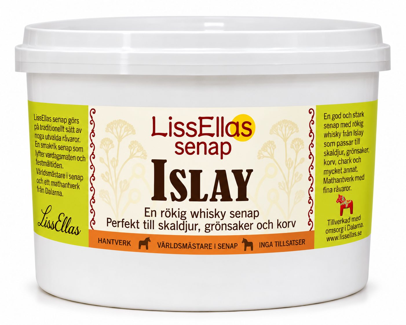 Lissellas Whiskeysenap Islay 1,5 kg hink Vegan Pris per st