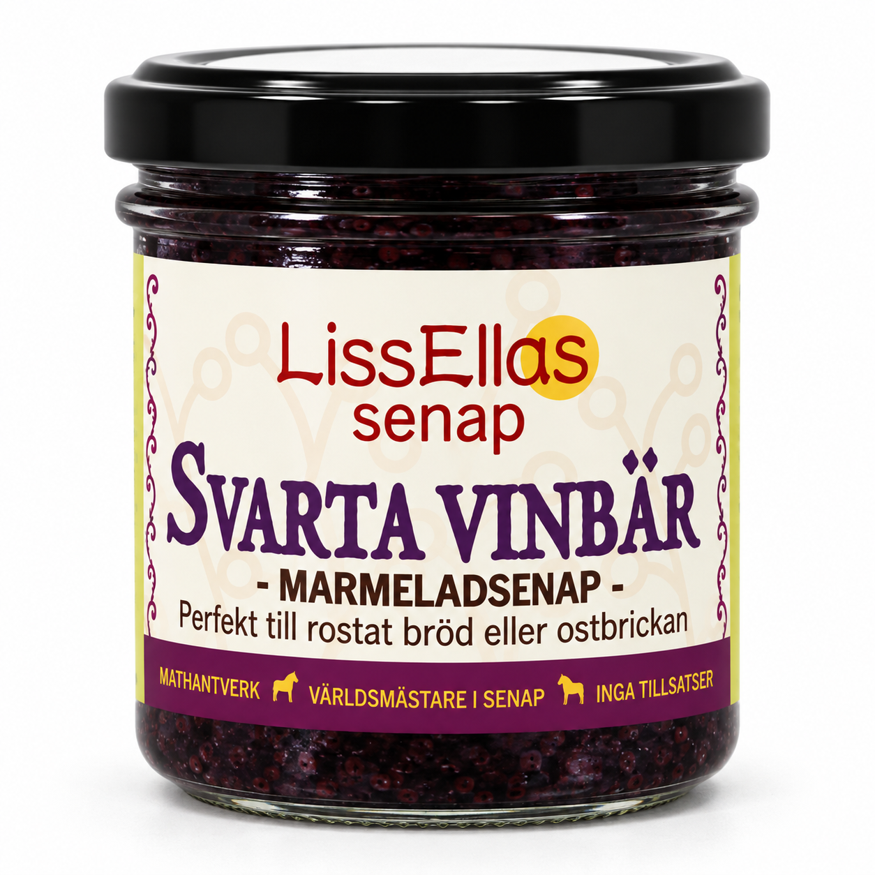 Lissellas Svartvinbärmarmelad senap 150 g glas Pris per st