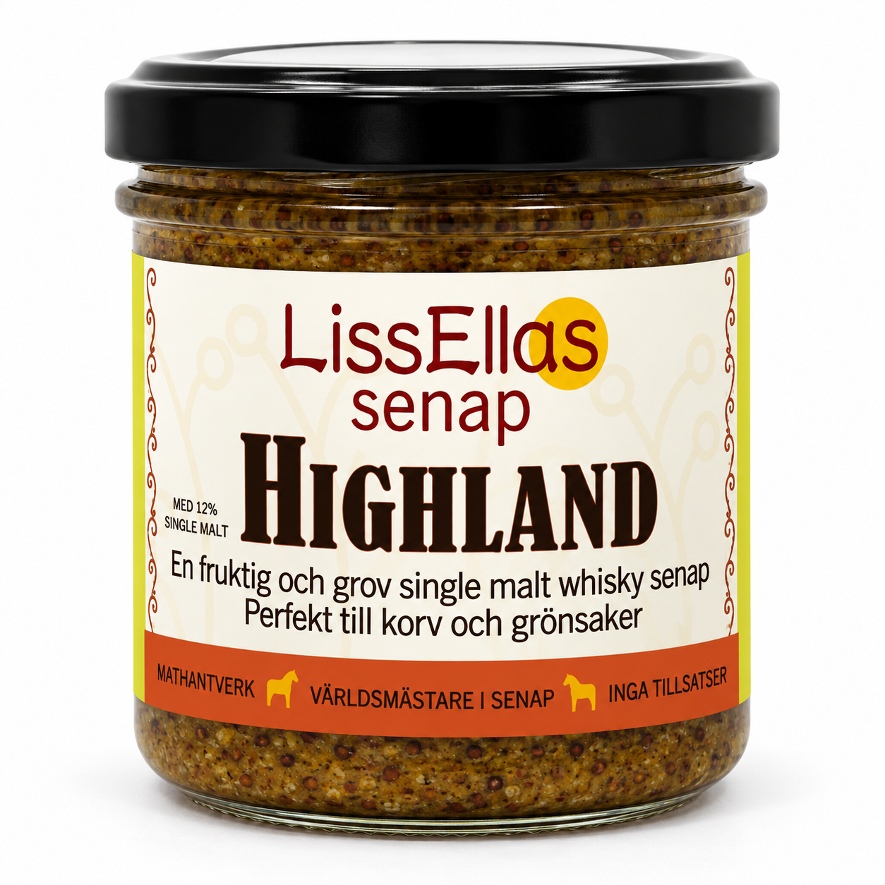 Lissellas Whiskeysenap Highland 150 g glas Vegan Pris per st