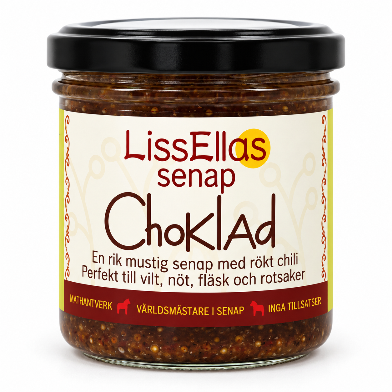 Lissellas Chokladsenap med merkén 150 g glas Pris per st