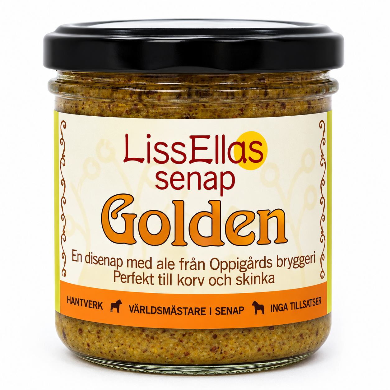 Lissellas Ölsenap Golden ale 150 g glas Vegan Pris per st