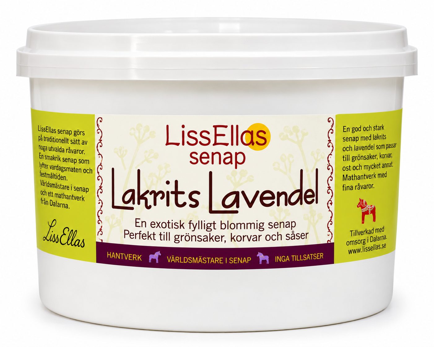 Lissellas Örtsenap Lakrits/Lavendel 1,5 kg hink Pris per st